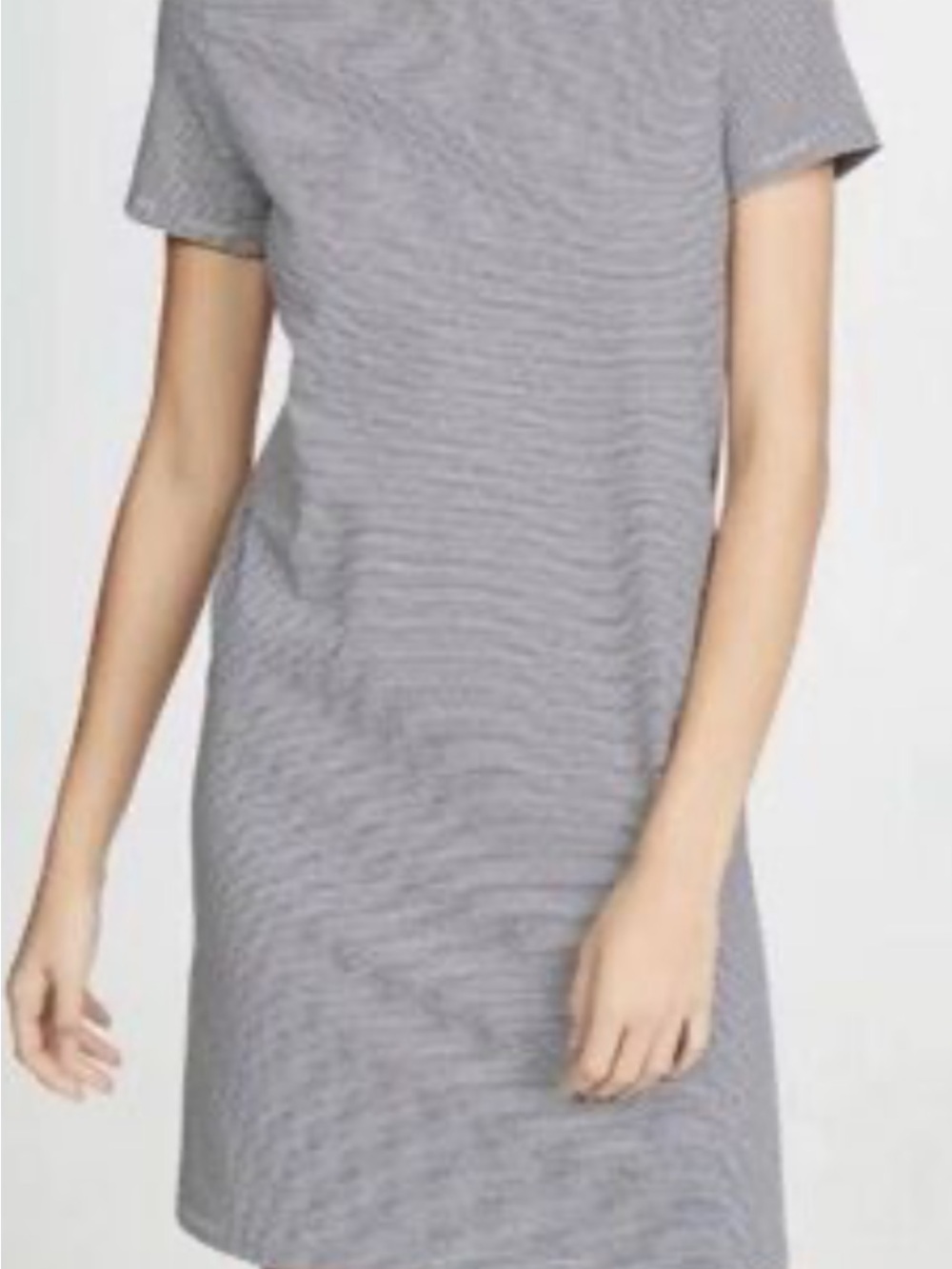 Theory Gray Short-Sleeve Mini Shift Dress